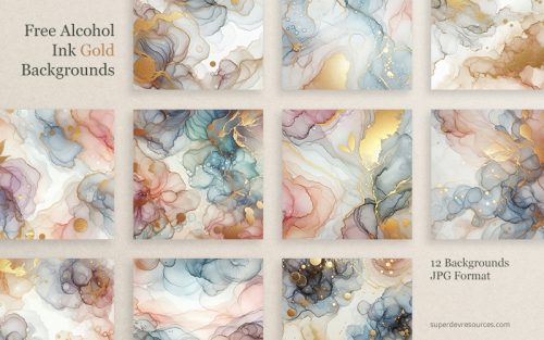 free alcohol ink gold backgrounds