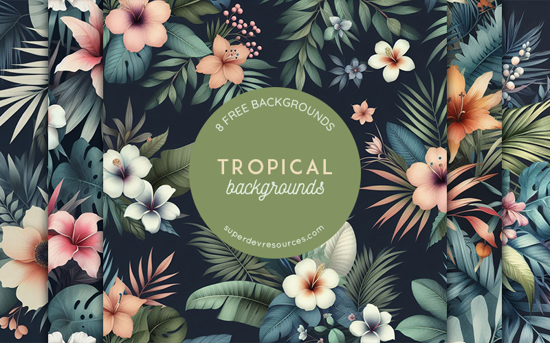 free tropical floral backgrounds dark