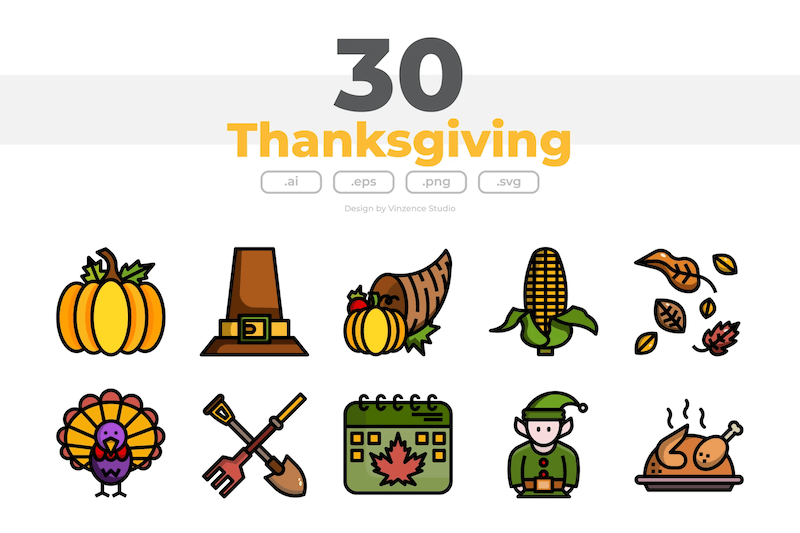 thanksgiving icons png svg ai